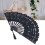 Folding Fan Hallow Lace Bamboo Bones Vintage Style 12
