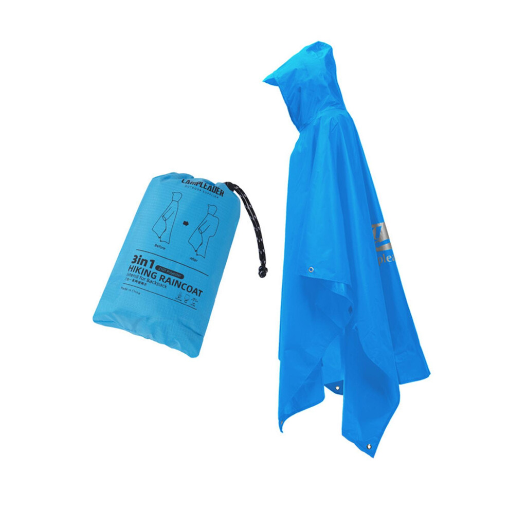 (Blue, 230x140cm) Rain Poncho with Hood 3 in 1 Rain Jacket for Outdoor Climbing Dark-image-OPC-PJQWMGS-NEW