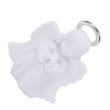 Scatola per gioielli a forma di angelo, guscio di conchiglia, portatile, bianca