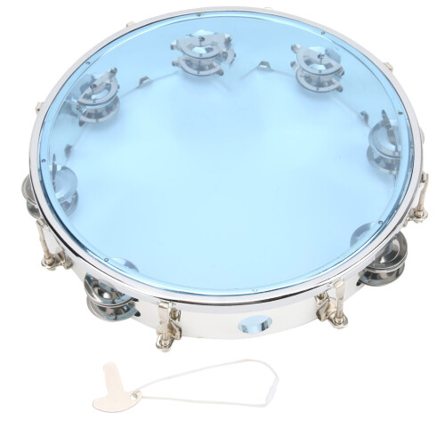 MBAT Tambourin bleu à double rangée réglable de 10 pouces 1