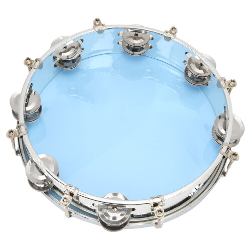 MBAT Tambourin bleu à double rangée réglable de 10 pouces