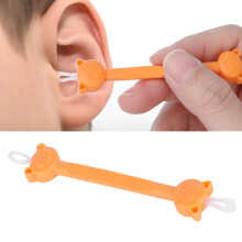 Pulitore per naso e orecchie in silicone arancione per neonati - moccio