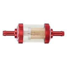 Filtro carburante in ABS rosso per motocicletta diametro 6 mm/0,24 in