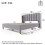(Grey, Linen) Upholstered Double Bed with USB and TypeC Charging 3