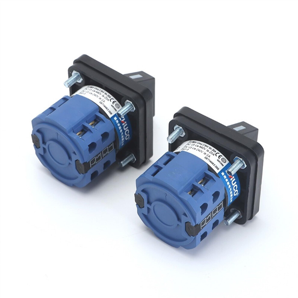 Szw26/Lw26-20 Rotary Changeover Switch 20A 660V 2 Phase Panel Mount 64X64 Mm 48X48 Mm 8 Screw Power Knob 6947110238234