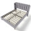 (Grey, Linen) Upholstered Double Bed with USB and TypeC Charging 8