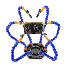 Helping Hands Soldering Third Hand Tool with Flexible Arms for PCB Circuit Board Repair and Jewelry Assembly in Blue Color