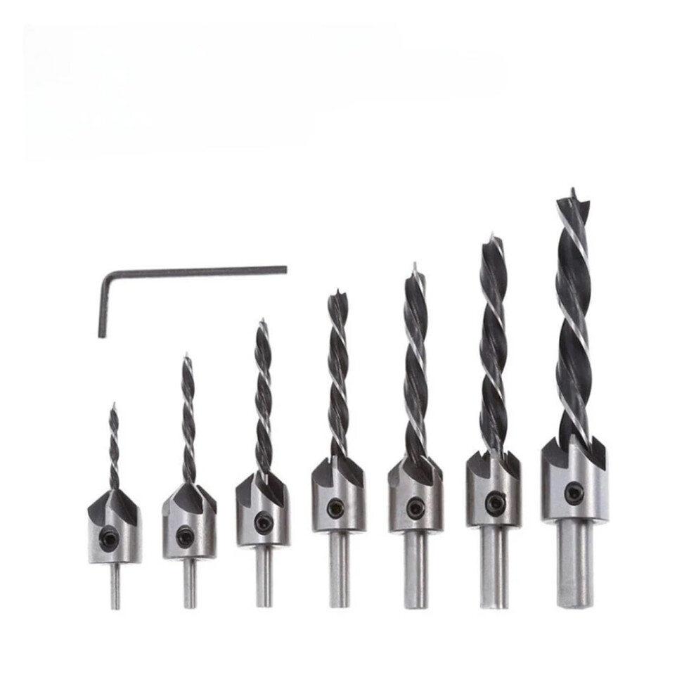 Countersink Drill Bit Set Hss Reamer For Woodworking Chamfer Counterbore Pilot Hole Cutter 4-10Mm Silver 6947110238401