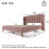 (Pink, Velvet) Upholstered Double Bed with USB and TypeC Charging 3