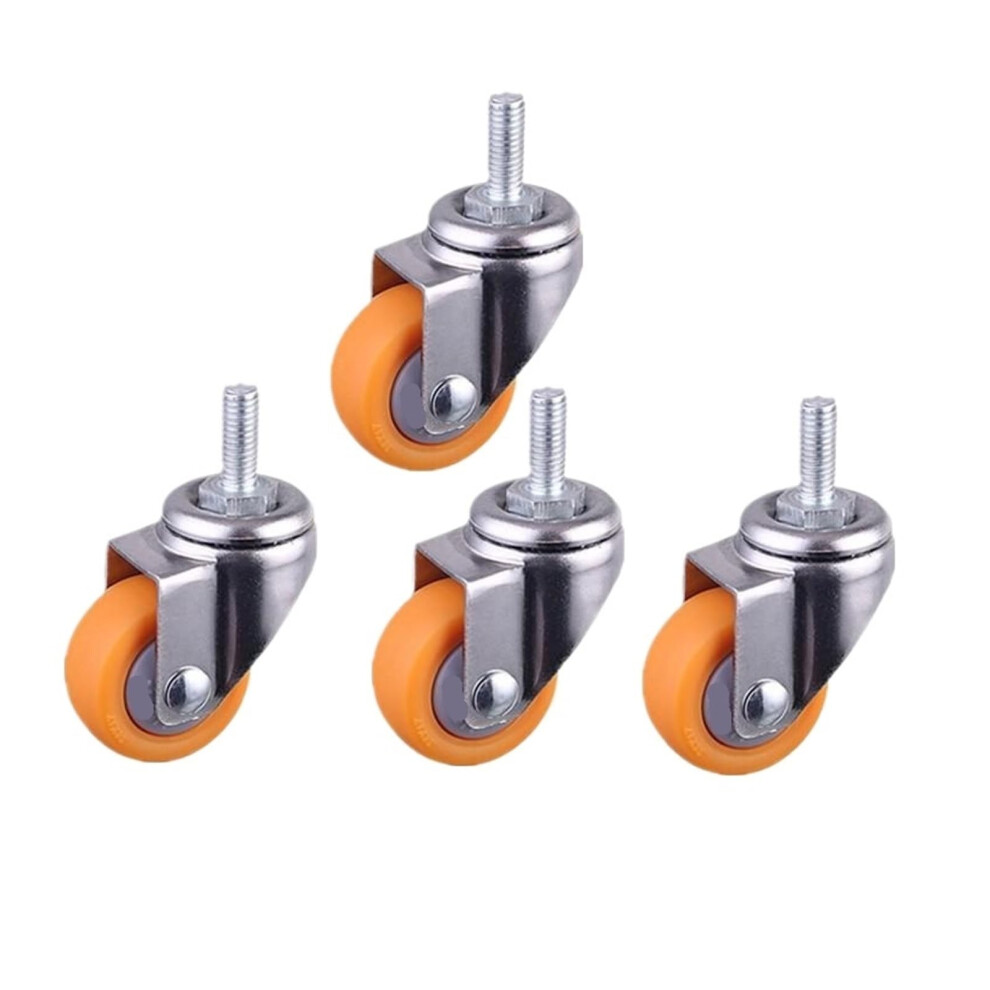 1.5 Inch Screw Caster Wheels - Silent Orange Pp Furniture Wheels For Chairs And Trolleys - 4 Pieces Per Lot 6947110238517