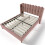 (Pink, Velvet) Upholstered Double Bed with USB and TypeC Charging 6