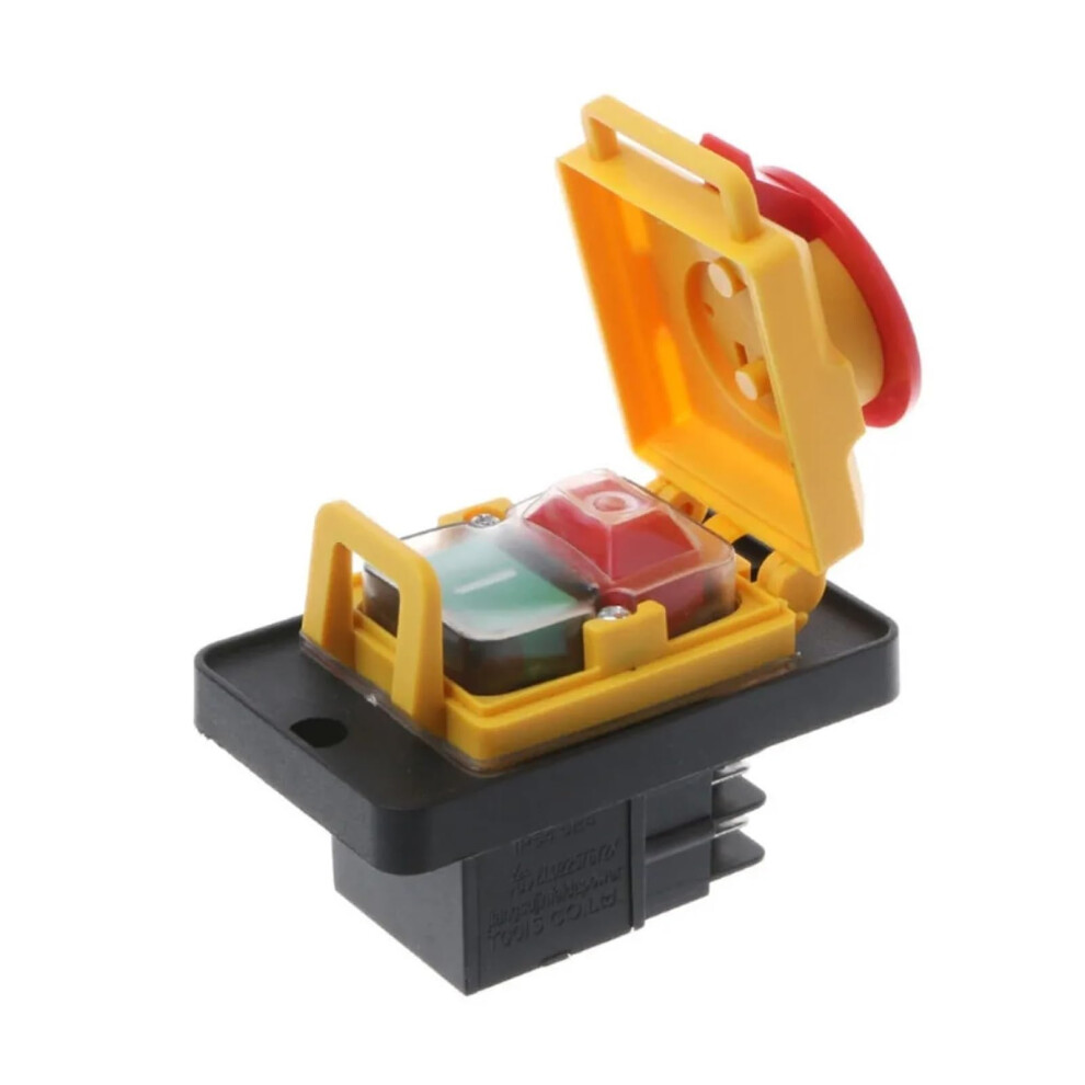 Kjd12 250V 4-Pin Push Button Switch For Start Stop No Volt Release Compatible With Woodshop Metalwork Machines 6276012569130