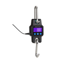 High Precision 300kg/50g Crane Scale Rechargeable Portable Hanging Hook Scale Stainless Steel Blue Color