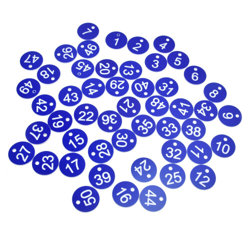 50 pezzi etichette numerate 1-50 blu 3,6 cm ABS apicoltura
