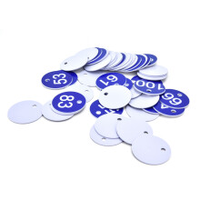 50 pièces d'étiquettes numérotées de 51 à 100 bleues, 3,6 cm / 1,4 po
