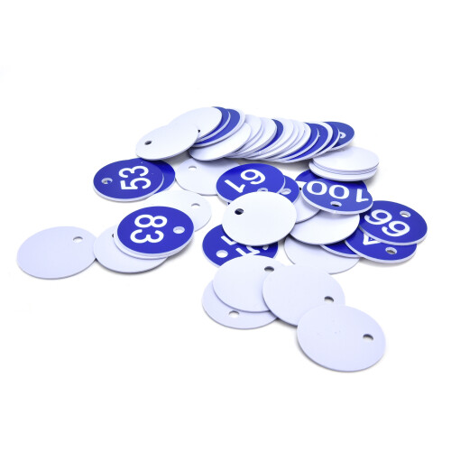 50 pezzi etichette numerate 51-100 blu per apicoltura 3.6cm