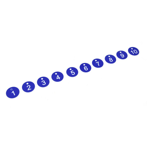 50 pezzi etichette numerate 1-50 blu 3,6 cm ABS apicoltura 2