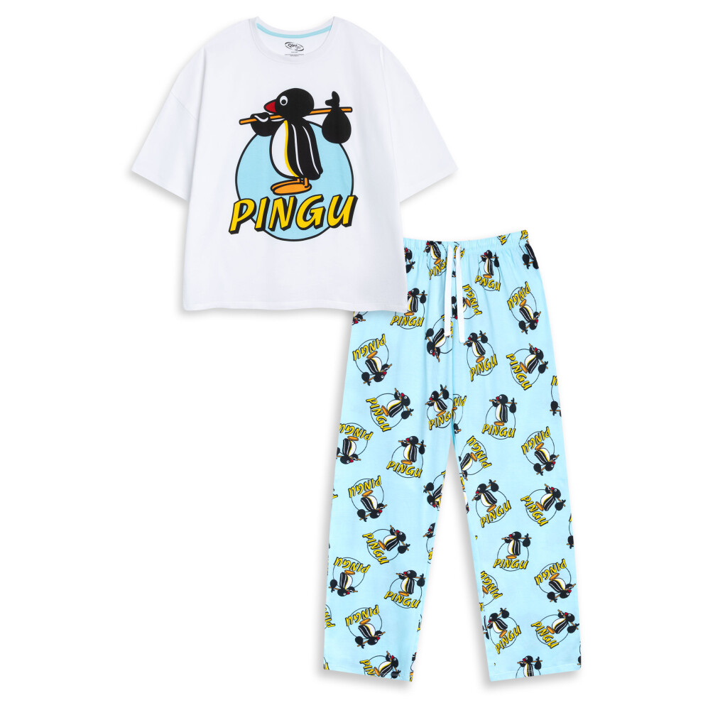Pingu Women's Blue (Xx-Large) Short Sleeve Long Leg Pyjama Set ( )