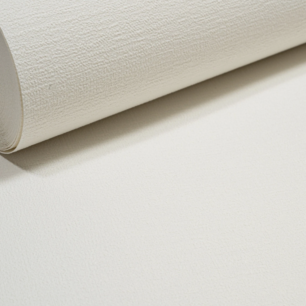 Grandeco Plain Textured Wallpaper Free Match Paste The Wall White