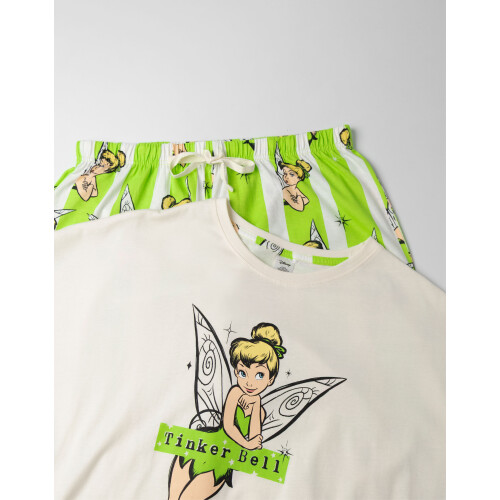 Disney (Medium) Disney Peter Pan Short Sleeve Long Leg Pyjama Set (Womens White) 2