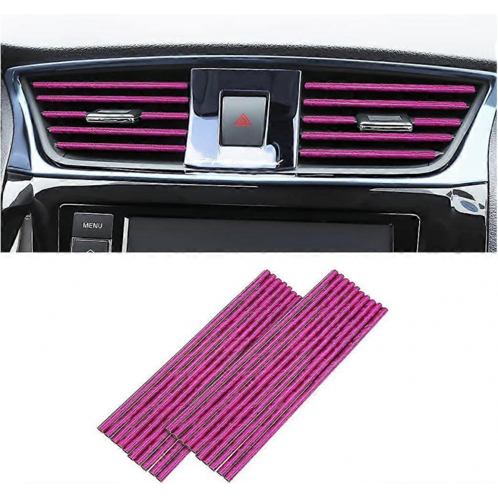 20Pcs Car Air Conditioner Decorative Strip, Car Interior Accessories, Multicolor Decorative Strip For Most Air Vents (Pink) Pink 9022594374788