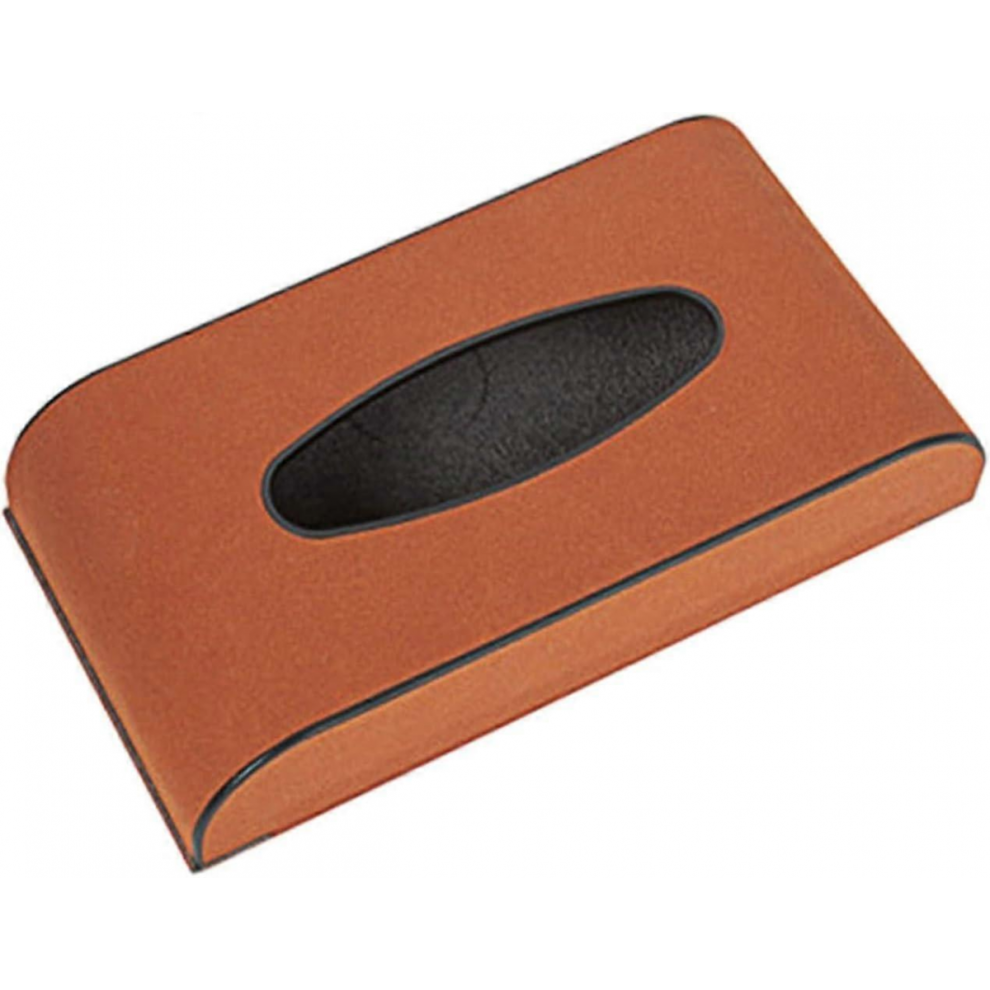 Universal Compact Car Seat Tissue Box Napkin Organizer Smooth Surface Interior Brown 9022594374917
