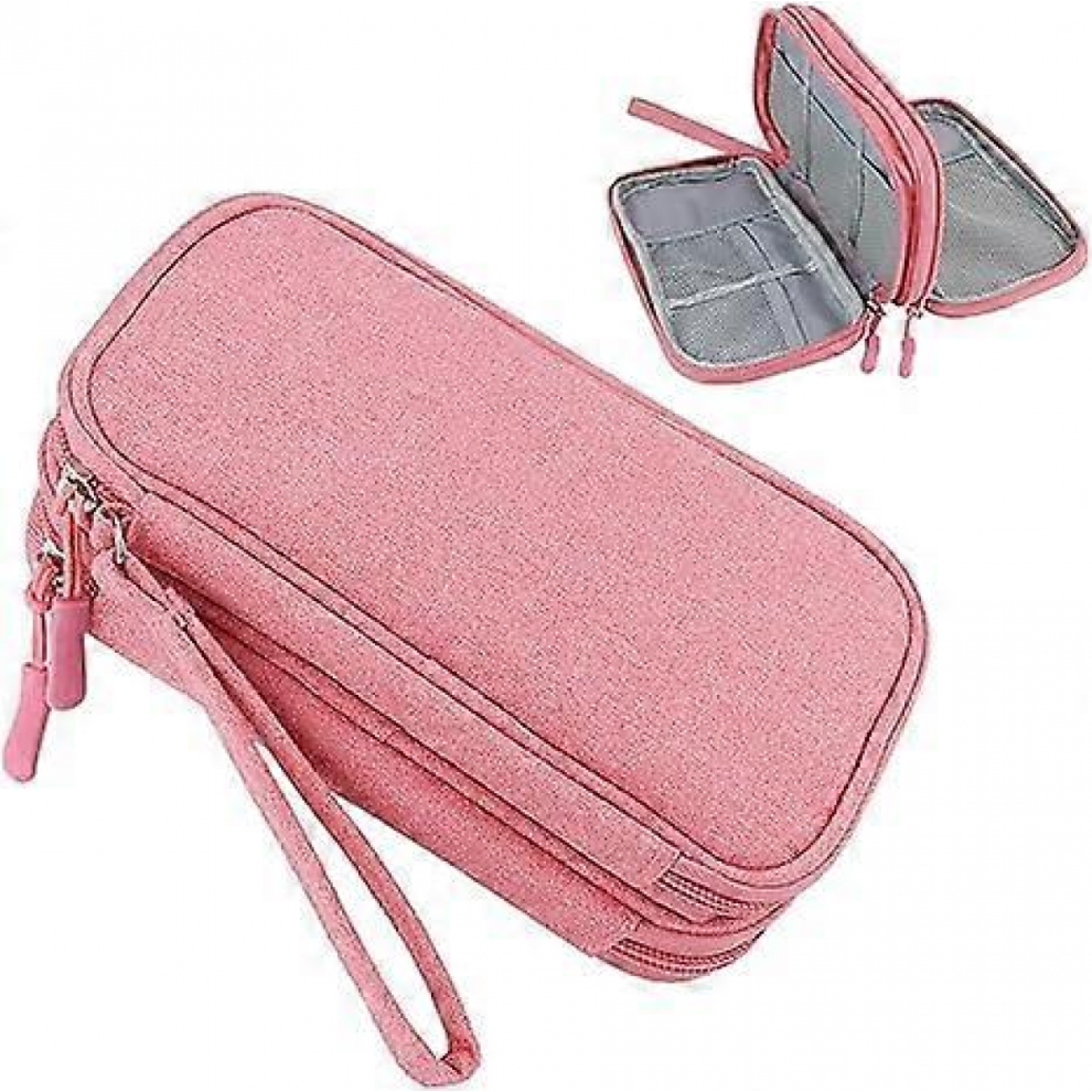 Travel Cable Organizer, Electronic Accessory Cases, Waterproof Accessories Pouch Carrying Bag For Earphone Wire (Pink) Pink 9022594375495