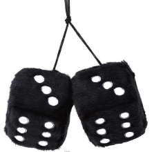 Fluffy Dice Hanging Plush Dice Cube With Suctions For Car Interior Ornament Decoration black Convenient And Practical
