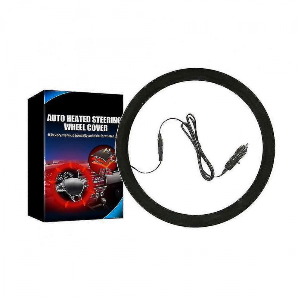 Heated Car Steering Wheel Cover, 15 Inch Suede Non-Slip Soft Wheel Wrap Cover For Most Cars Truck Van Suv#D576833 9022594376737
