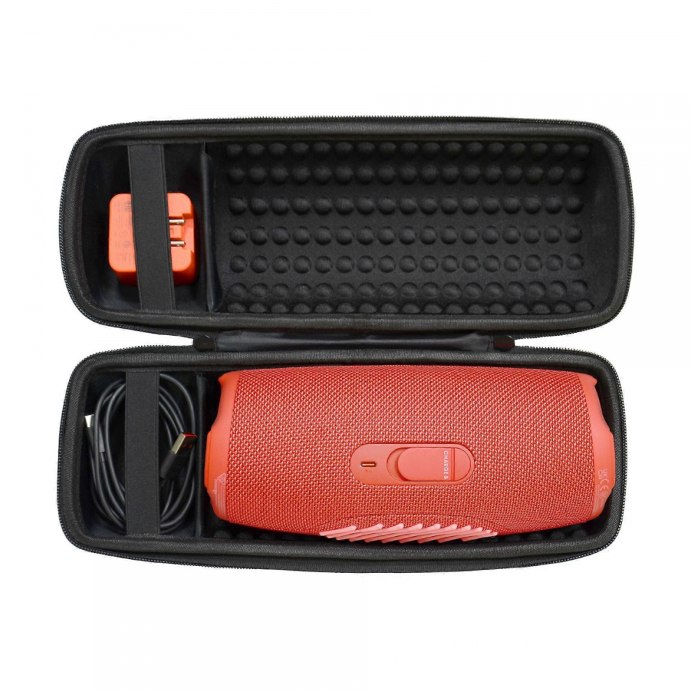 1pcs Hard Travel Case Replacement for JBL Charge 4 / Charge 5 Waterproof Bluetooth Speaker (Black Case)-32*10.5*11cm