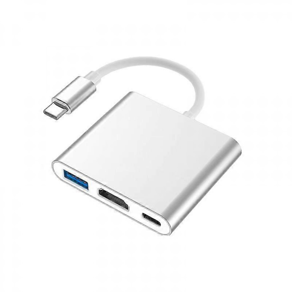Type C Hub To Hdmi 4K Adapter Converter With Usb 3.0 And Usb C Charging Port Compatible With Macbook Pro, Google Chromebook, Hp, Samsung S8/S9+ 9022594380536