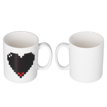 Tazza con motivo a cuore che cambia colore 12x9,5x8 cm
