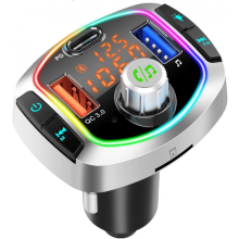 Bluetooth FM-zender, 7-kleuren LED Bluetooth 5.0 autoradio-adapter MP3-spelerkit
