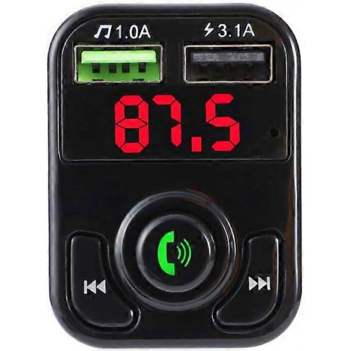 Trasmettitore FM per auto Kit vivavoce Bluetooth per auto Lettore MP3 Ricarica rapida 3.1A 2