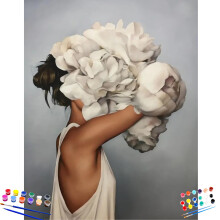 Paint by Numbers Kit Flower Lady II 16x20 DIY Oil Acrylic Painting for Adults Beginner with 4 Canvas
