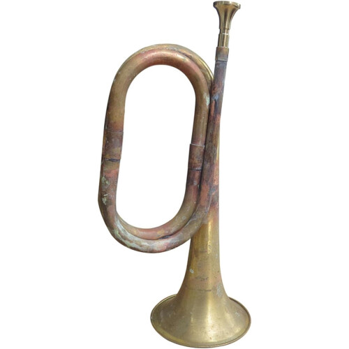 Bugle 12.60 Inch Solid Copper Brass Bugle for Military Band Cavalry Orchestra Performance 2