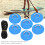 6 Stück PVC D-Ring Patch Elastikseil-Set Edelstahl D-Ring Patch Gummiseil-Set Blau 12