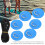 6 Stück PVC D-Ring Patch Elastikseil-Set Edelstahl D-Ring Patch Gummiseil-Set Blau 9