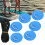 6 Stück PVC D-Ring Patch Elastikseil-Set Edelstahl D-Ring Patch Gummiseil-Set Blau 15