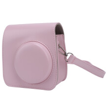 Etui en cuir PU rose pour Instax Mini 7+ 13 x 9 x 13,5 cm