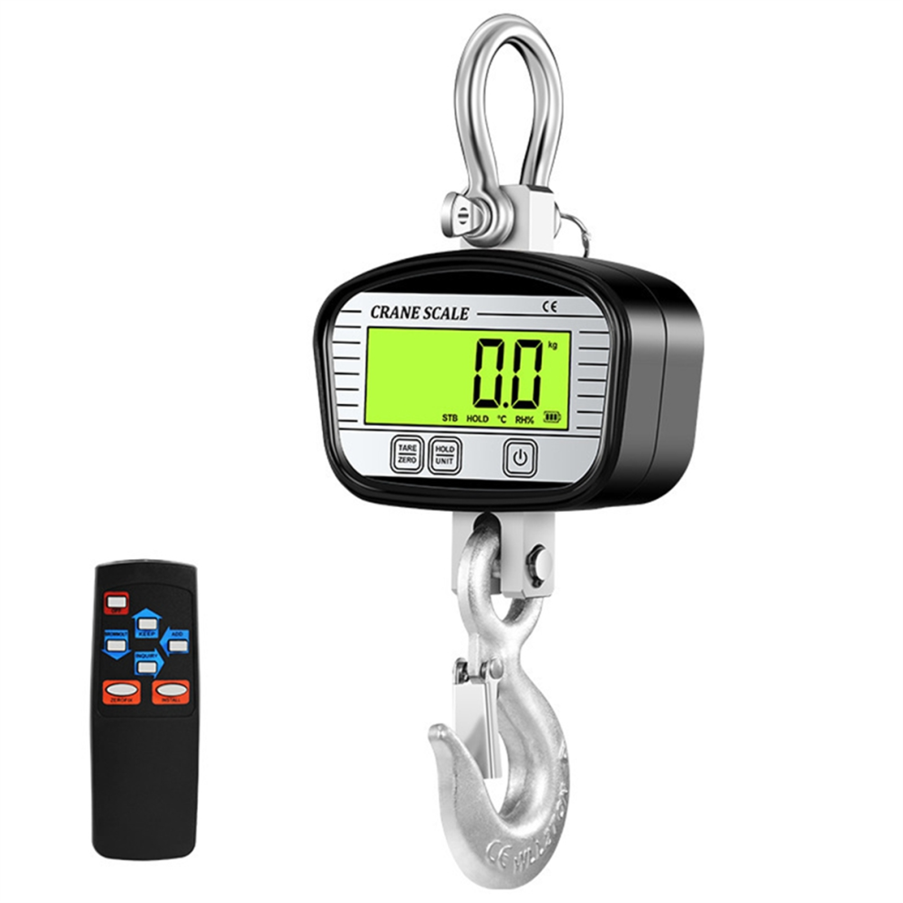 1000Kg Digital Crane Scales 0.1Kg Lcd Grade Heavy Duty Hook Black 4713502817866
