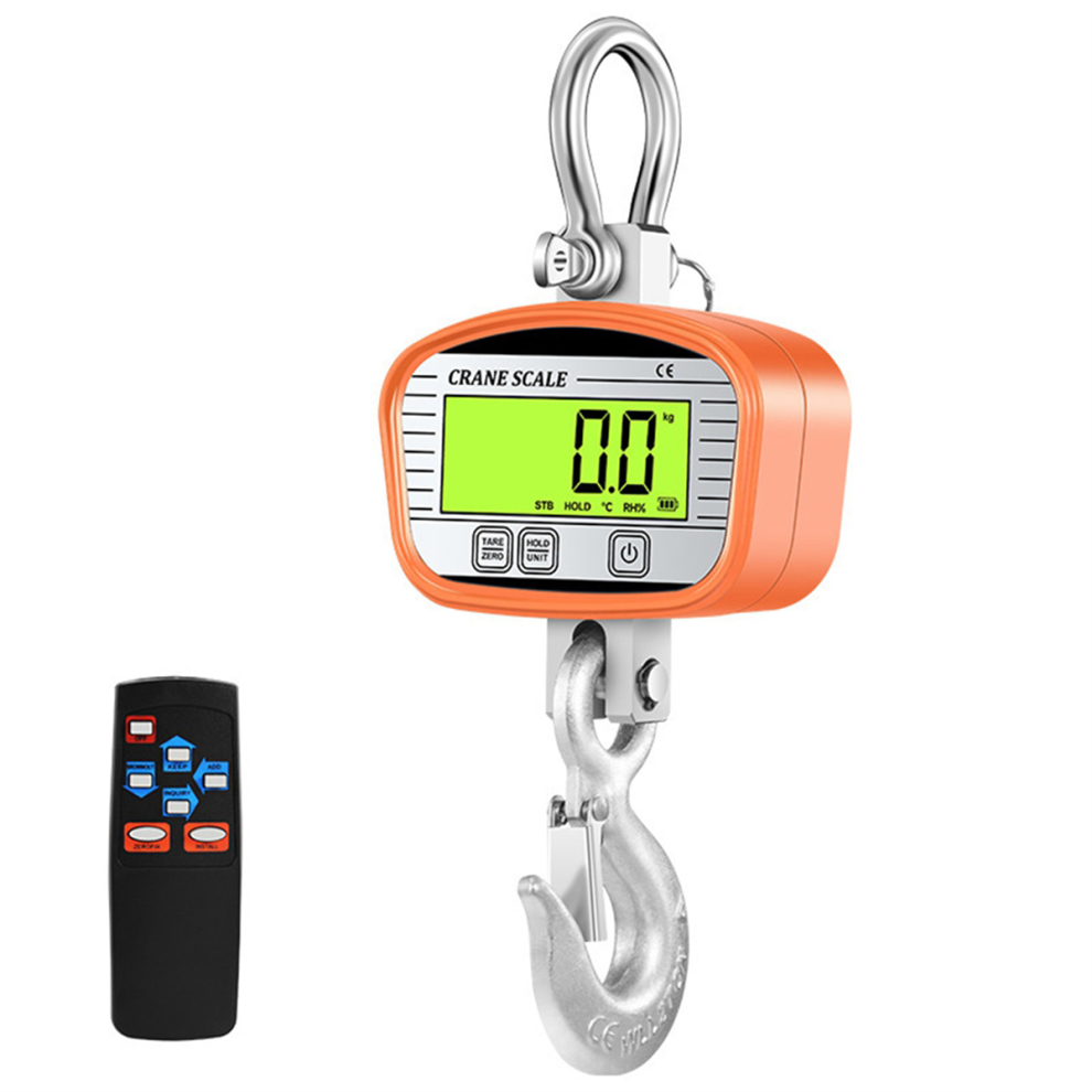 1000Kg Digital Crane Scales 0.1Kg Lcd Grade Heavy Duty Hook Orange 4713502817828