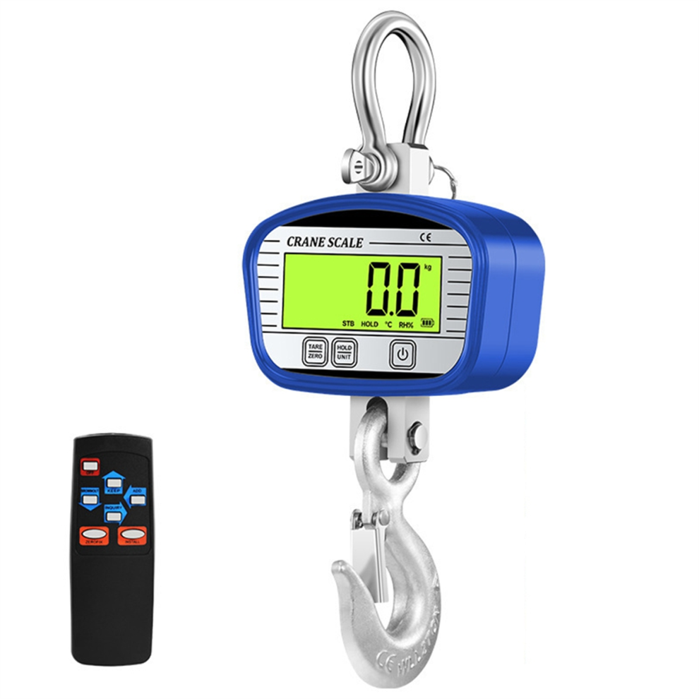 1000Kg Digital Crane Scales 0.1Kg Lcd Grade Heavy Duty Hook Blue 4713502817835