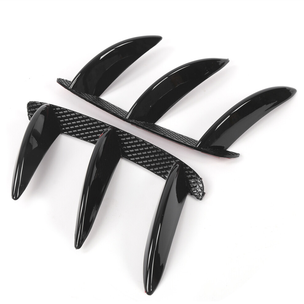 2Pcs Abs Rear Bumper Canard Splitter Vent Fin For W176 Amg 2013-2018 Black 8111343437377