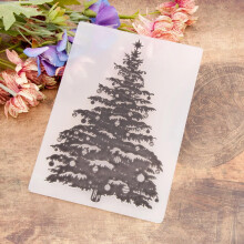 Stencils for Card Making 10.5x14.5cm Merry Christmas Pine Tree Plastic Embossing Folder for Scrapbooking and Photo Albums