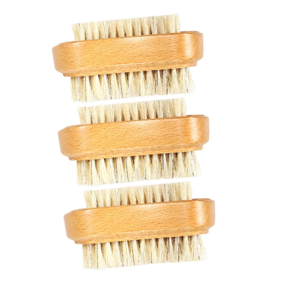 Nail Brush Two Sided Natural Bristle Fingernail Brush for Nail Art Cleaning and Scrubbing, Ideal for Manicure and Pedicure