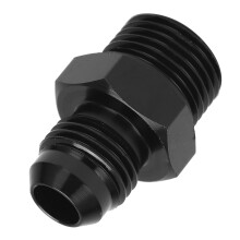 Raccord d'alimentation droit 6AN à 3/8NPT, noir 6061-T6