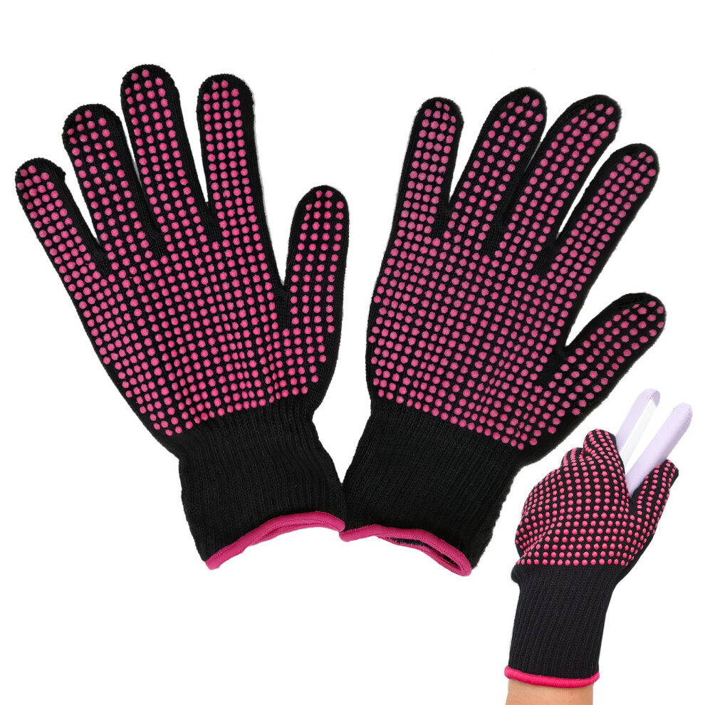 Heat Glove Curling Iron with Heat Resistant Nonslip Gloves for Hair Styling and Baking, Compatible with Curling and Flat Irons