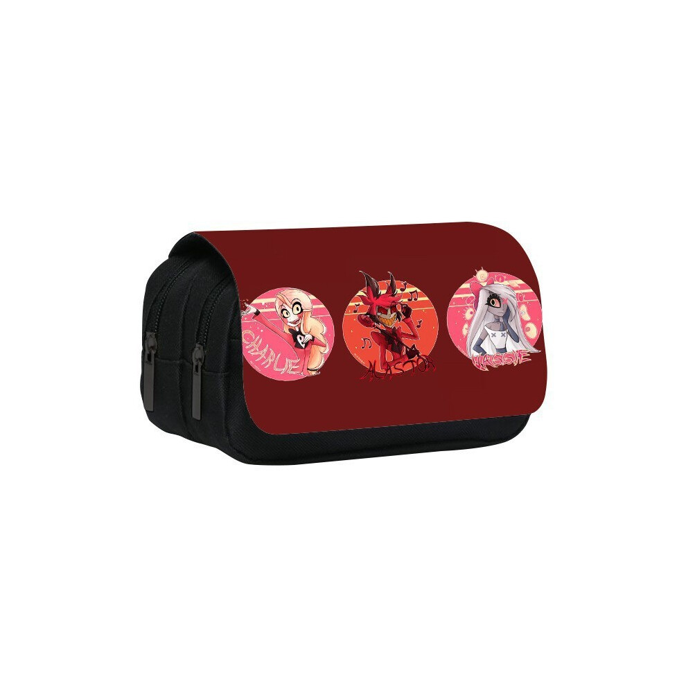 (7) Hotel Anime Hazbin Characters Print Student Double Layer Stationery Storage Bag-image-OPC-PJQYBY8-NEW