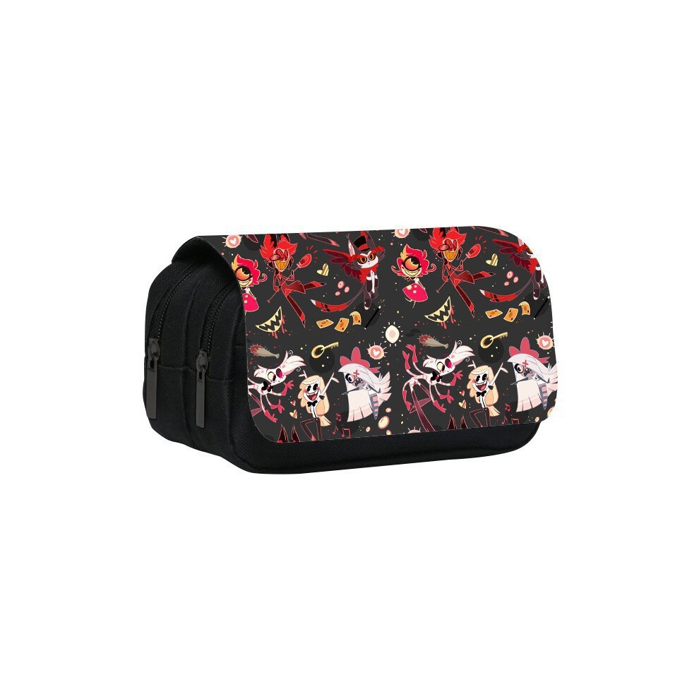 (17) Hotel Anime Hazbin Characters Print Student Double Layer Stationery Storage Bag-image-OPC-PJQYBYR-NEW